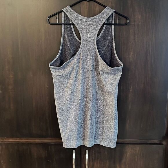 ZYIA Active Copper Charged Grey Seamless Knit Racerback Tank Top Large - Picture 3 of 5